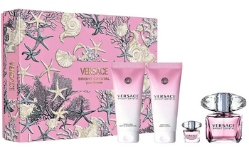 Versace Bright Crystal EDT 90ml + EDT 5ml + Żel 100ml + Balsam 100ml Zestaw