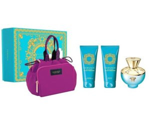 Versace Dylan Turquoise EDT 100ml + balsam 100ml + żel 100ml +Pink Bag
